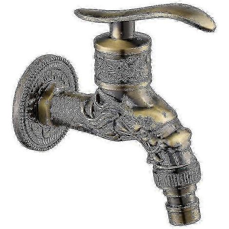Robinet mural en laiton antique - Robinet d'eau de jardin extérieur G1/2", design vintage 2025 (1/5)