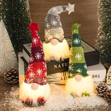 3pcs GNOME de Noel Lumineux, Lutin de Noel Decoration GNOME, Figurines en Peluche Lutin De Noël, Suédois Faits à La Main De Pere Noel Deco, pour Décoration De Noel Table Et Noel Interieur Maison (1/5)