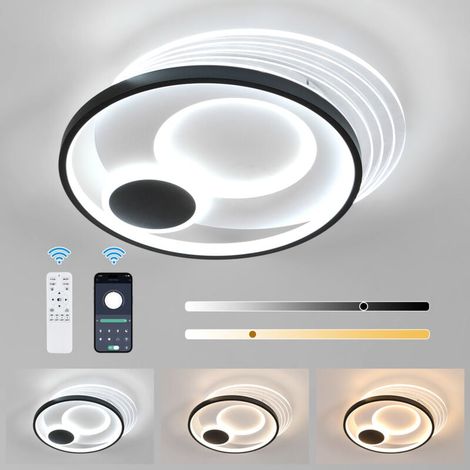 COMELY Plafoniera LED dimmerabile, lampada da soffitto rotonda da 31 W per camera da letto con telecomando, 3000 K-6500 K, plafoniera moderna per soggiorno, cucina, corridoio, sala da pranzo, diametro