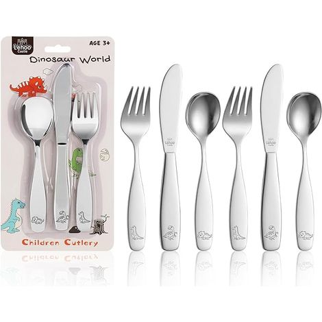 Couvert Enfant, Couvert Enfant Inox, Fourchette, Couteau, Cuillere, Set Couvert Bebe 3+ Ans (1/5)