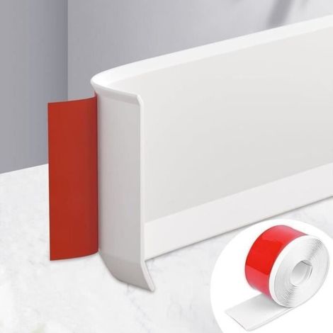 Battiscopa autoadesivo flessibile in PVC – 3 m – Bianco – Larghezza 10 cm – Per uso interno