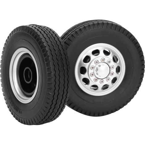 2 moyeux en alliage d'aluminium à 10 trous avec pneu avant pour camion Tamiya 1/14 RC (1/5)