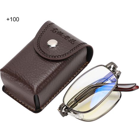 Lunettes de lecture anti-lumière bleue, pliables, anti-fatigue, presbytie, pour homme et femme, monture noire +100, verres filtrants, modèle +100 noir (1/5)