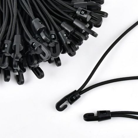 tendeurs en avec crochets Multifonctionnel Avec crochet Pour bâches camping bâche remorque 25 cm lot de 50 Caoutchouc Noir (1/4)
