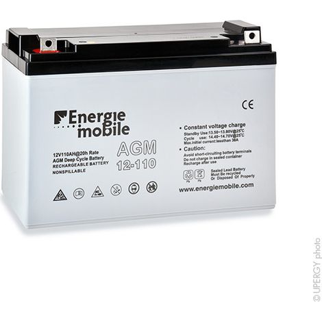 EM - Batterie plomb AGM AGM12-110 12V 110Ah M8-F (1/3)