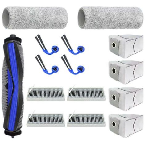 15 pièces détachées pour aspirateur Ecovacs Deebot X9 Pro Omni/X9 Pro : brosse principale, filtre HEPA, lingette et sac à poussière.