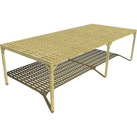 Pergola bois • 9m x 4m • indépendante • sens largeur • platelage bois • livraison comprise