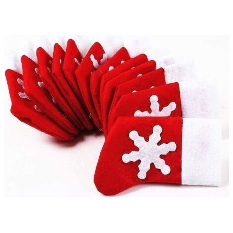 Décoration de Table de Noël - Chaussettes de Couverts 12 Pack