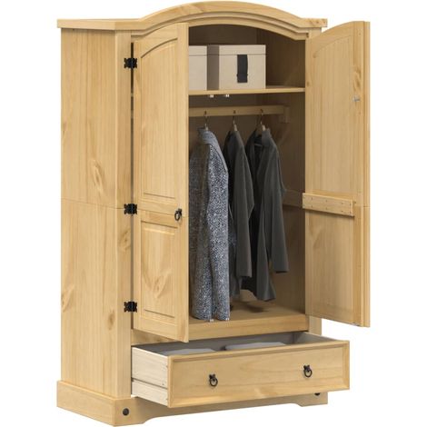 Kleiderschrank „Corona“ 101x52x170 cm Massivholz Kiefer