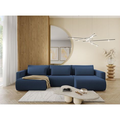 Wohnlandschaft Sofa mit Schlaffunktion CHAIRA Stoff Curio Dunkelblau (1/3)
