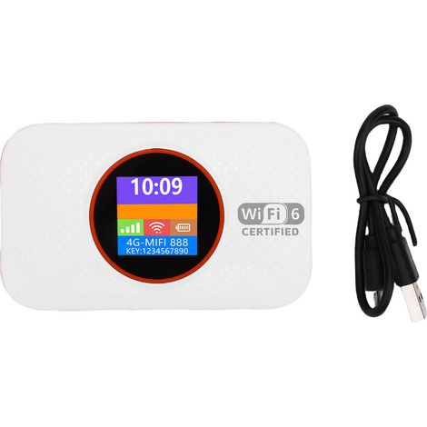 Routeur Mobile 4G LTE WiFi 6 Portable Blanc Sans Marque Modèle Universel 300Mbps Batterie 3000mAh (1/4)