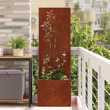 Garten Sichtschutz-Leinwand Rostig 50 x 150 cm Wetterfeststahl