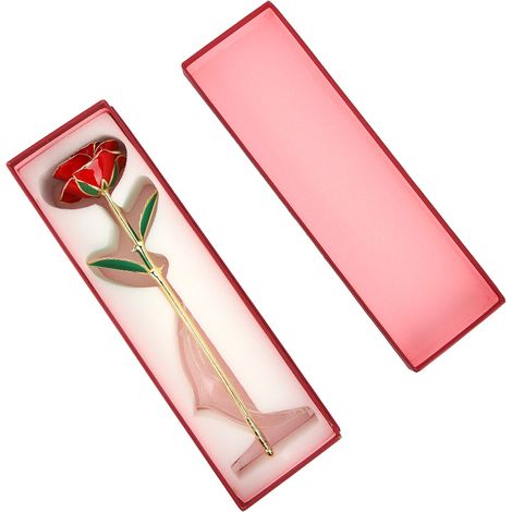 Un exquisito soporte, rosas de oro de 24 quilates hechas a mano, un regalo único que simboliza el amor verdadero y eterno, adornado con delicados pétalos, perfecto para ocasiones románticas como el Dí