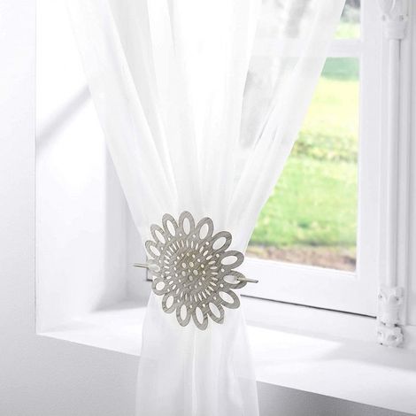 Embrasse De Rideau Broche "mandy" 17cm Blanc (1/4)