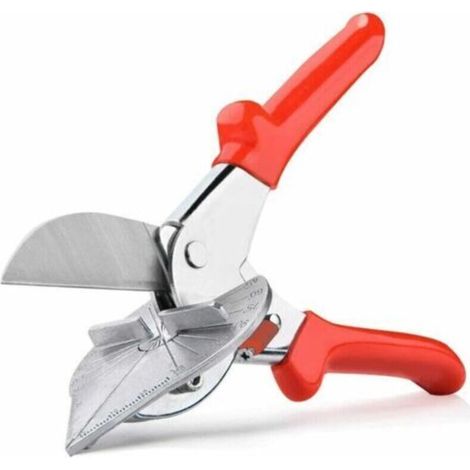 Tijeras de inglete multiángulo de 45 a 135 grados, para cortar juntas de inglete, para cortar corcho, tiras de plástico o tuberías de agua de plástico (1/5)