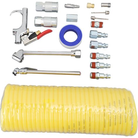 Kit d'accessoires pour pistolet à air comprimé multifonctionnel en acier inoxydable à connexion rapide (20 pièces) (1/5)