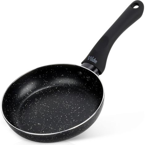 Padella in granito, piccola padella per uova e pancake, linea nera, 16 cm (1/2)