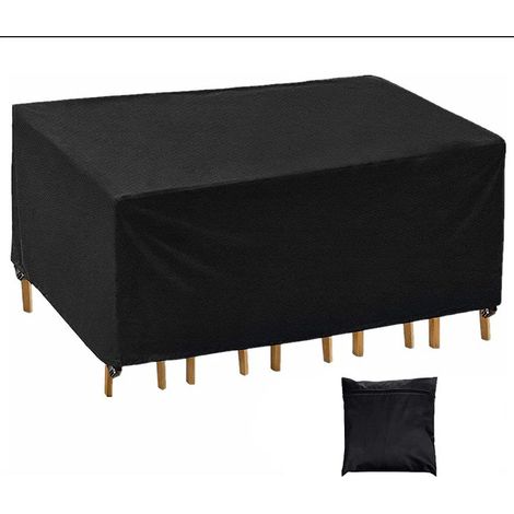 GROOFOO Bache Salon de Jardin, Housse Table de Jardin, Bache de Protection, Housse de Protection Salon de Jardin, Protection extérieure résistante imperméable de Meubles430D Oxford 200x160x70cm (1/5)