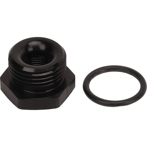 Geeignet für schwarz eloxierte O-Ring-Anschlussstopfen, universelle Rohrleitungsanwendungen, wiederverwendbare Dichtungsmuttern, Hochleistungs-Leichtbau-Aluminiumlegierung, auslaufsicheres Design.