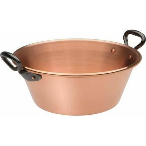 BAUMALU Pentola per marmellate 26 cm in rame 12/10 con manici in ghisa