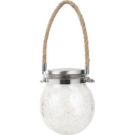 Style de Verre craquelé Suspendu Capteur Intelligent de Lumière Solaire Suspendu Lanterne Solaire pour Voie de Jardin (1/5)