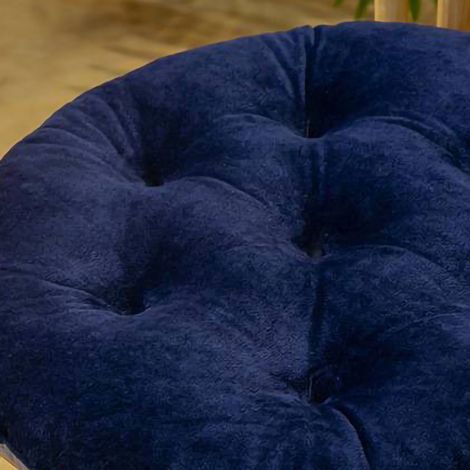 Coussin d'assise rond en velours cristal, color block, idéal pour l'automne et l'hiver, parfait pour les tabourets d'écolier et les chaises de bureau. Dimensions : 40 x 40 cm.
