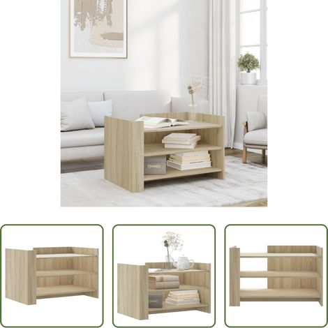 Table basse chêne sonoma - Table basse chêne sonoma 80x50x50 cm bois d'ingénierie (1/5)