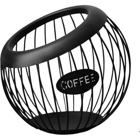 Cestino per capsule di caffè, porta caffè, organizer per snack di grande capacità per piano cucina, spazio di lavoro, accessori salvaspazio, 20 x 18 cm, 368 g, materiale ferro, Noi-Crezuo