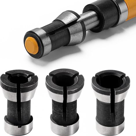 3 Pièces 6mm / 6.35mm / 8mm Mandrin de Pince de Routeur, Tête De Mandrin De Collet, D'Adaptateur de Mandrin de Fraise, pour Machine à Graver (1/5)