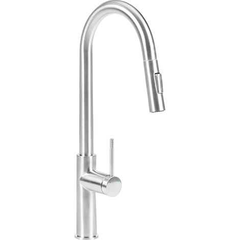 Kitchen Tap Silver Stainless Steel Pull Out Mixer Spring Coil Faucet with Flexible Spring Hose PARANAM (1/5)
