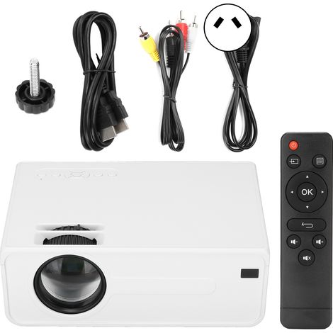 Mini-LED-Projektor (4 Zoll, HD, tragbar) mit WLAN, kompatibel mit 100–250 V und australischem Stecker