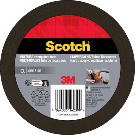 Ruban adhésif de réparation Scotch noir résistant 50 mm x 50 m (1 pièce) (1/2)