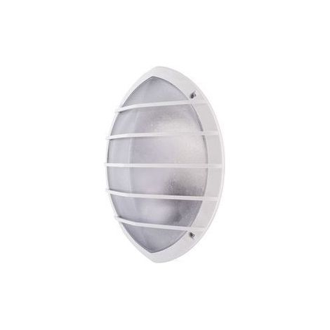 Hublot extérieur fluo 2X9W grille polycarbonate blanc 341X279mm avec lampes 2G7 ballast elec IK10 IP65 DOME EBENOID 079384