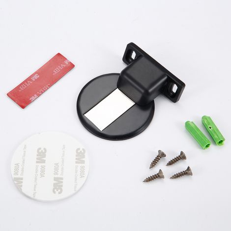 Magnetische Türstopper, Türhalterungen aus Edelstahl 304, fangen den Boden, nagelfreie Türstopper, Möbelbeschläge, schwarz (1/5)