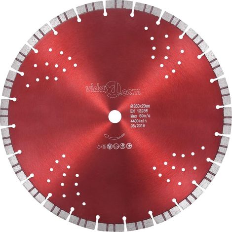 Disco de corte diamantado con turbo y agujeros de acero 350 mm 020003731 (1/4)