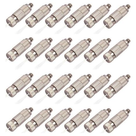 Packung mit 50 Messing-Sprühdüsen, Hochdruck-Sprühdüsenköpfe, Sprühdüsenteile für Außenkühlsysteme und Gewächshäuser, 2-teilig, 0,4 mm Düsendurchmesser, 3-teilig, 0,2 mm Düsendurchmesser (1/5)