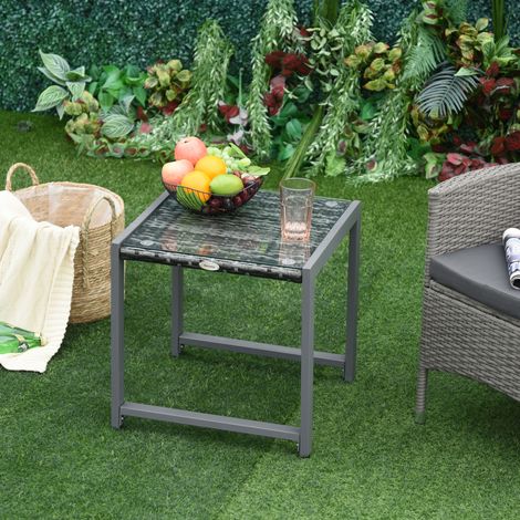 tavolo cucina 50x49,5x50 da esterno rattan grigio HAVRYA (1/4)