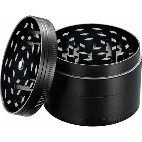 Triturador de polen para tabaco, especias, hierbas y café - Juego de 4 piezas con raspador de polen