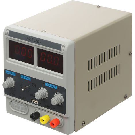 Alimentation de laboratoire, dispositif de réseau de laboratoire (0-15V, 0,6-2A), alimentation universelle avec affichage LED et boutons de réglage, dispositif de réseau de laboratoire réglable (1/5)