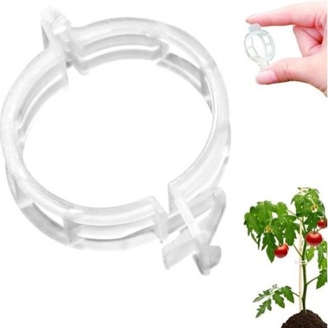 100 clips pour plantes – Clips de support réutilisables – Clips de treillis en plastique – Pour tomates, concombres et plantes grimpantes – Diamètre 3 cm – Fournitures de jardin (1/5)