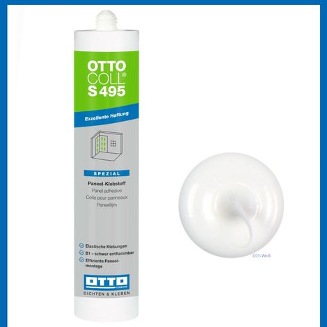 OTTOCOLL S 495 Paneel-Klebstoff 310 ml Kartusche C01 weiss - 7495401 (1/4)