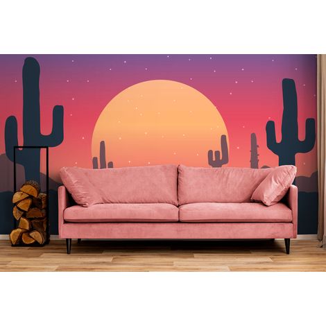 Papier Peint Paysage - coucher de soleil désertique - 150 x 250 cm (1/2)