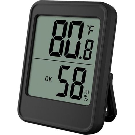Hygromètre d'intérieur Thermomètre à grand écran pour bureau, mur magnétique, température et humidité avec support pour la maison, la serre et la cave (1/5)