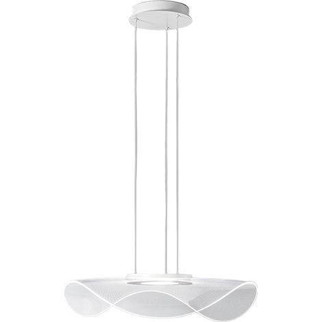 Suspension Led 45W Acrylique Transparent, Design Moderne, Diamètre 70 Cm, 2290Lm, Lumière Chaude 3000K, Hauteur Réglable 150Cm - Marque Perenz (1/3)