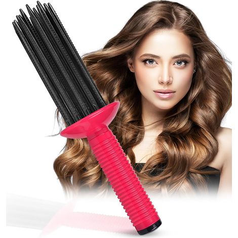 Peignes à Bigoudis Pour Cheveux, Hair Curler Fluffy Curling Roll Comb, Hot Air Styling Brush Hair Styler, Anti-DéRapant Hair Roller Ondulé fer à Friser pour Femmes, Maison, Voyages, Rencontres (1/5)