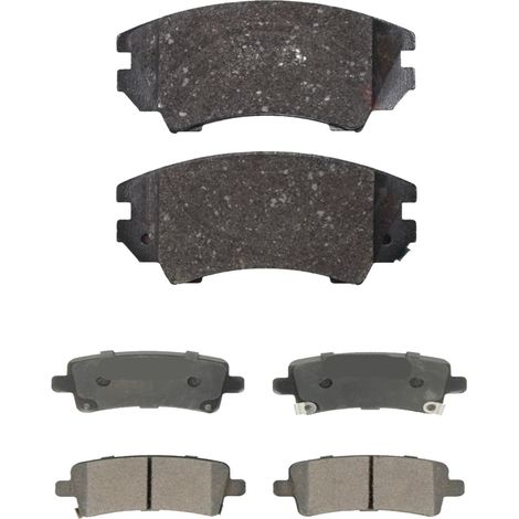 KIT PASTIGLIE FRENO ANTERIORI E POSTERIORI compatibile con CHEVROLET MALIBU V300 / PASTIGLIE FRENANTI AUTO OEM P59055 P59055X P59054,P59059 P59060 / SOSTITUZIONE DIRETTA / BASSA POLVERE / SILENZIOSO