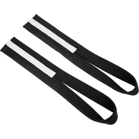 Set aus 2 rutschfesten Hebebändern aus Canvas für die Handgelenke, die die Festigkeit und Form der Bandagen verstärken, zum Heben von Gewichten (schwarz). (1/4)