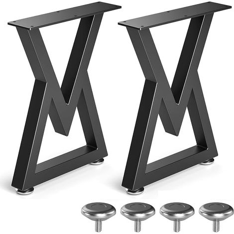 Inch Black Metal Table Legs, Pair V-Shaped Table Legs, Iron Coffee Table Legs, 40.5 x 30 cm (1/5)