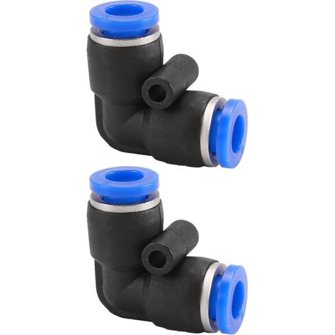 Connecteur pneumatique 2PCS coude/droit/type Y/T-Type/Réducteur de tube d'air pour la connexion rapide tuyauterie d'air, outils pneumatiques (réduction du raccord 10 mm à 8 mm) - Elbow Fitting 6mm (1/5)