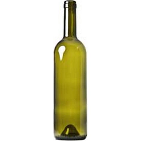 20PZ BOTTIGLIA BORDOLESE IN VETRO VERDE TONDA PER VINO - capacità lt.0,75